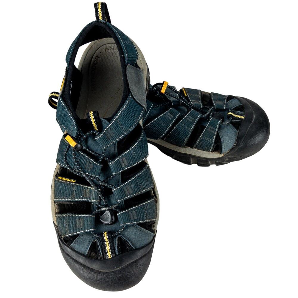 Keen Sandals Waterproof Men's Size 13 Adjustable Blue Black Anatomic Footbed